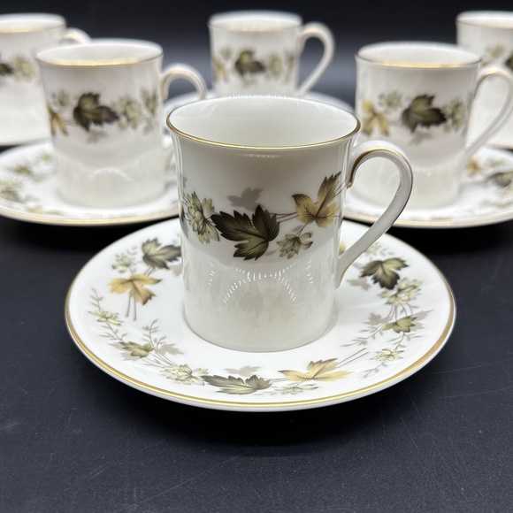 Royal Doulton Larchmont Demitasse Coffee Sets(6) England Translucent China - Picture 3 of 7